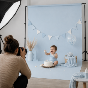 Fondo Fotográfico Celeste Pastel PVC SIN BRILLO para Foto, Video y Estudio Profesional